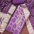 Purple cotton silk embellished unstitched dress material