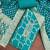 Turquoise cotton silk embellished unstitched dress material