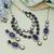 Blue color kundan necklace set