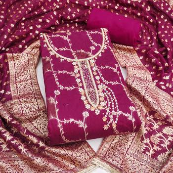 Rani cotton silk embellished unstitched dress material 2