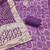 Purple cotton silk embellished unstitched dress material