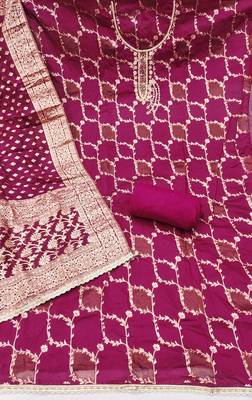 Rani cotton silk embellished unstitched dress material 3
