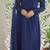 Its solid navy blue anarkali kurta with dupatta