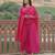 Gulabi solid pink anarkali kurta with dupatta