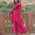 Gulabi solid pink anarkali kurta with dupatta