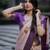 Blush pink & violet soft silk saree