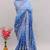 Sky blue ombre floral embroidered saree