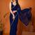 Midnight blue minimalist georgette saree