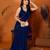 Midnight blue minimalist georgette saree
