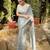Silver grey sequin embellished saree