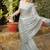Silver grey sequin embellished saree