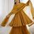 Crunchy silk mustard yellow polka dot anarkali