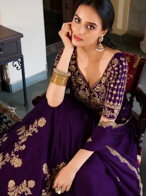 Wine Embroidered Treditional Lahenga Choli With Blouse 4