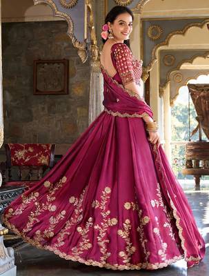 Purple Embroidered Treditional Lahenga Choli With Blouse 2