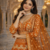 Orange Color Sequins Coding Work Net Lehenga 