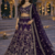 Purple Color Sequins Coding Work Net Lehenga 