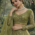 Olive Color Embroidery Sequins Work Butterfly Net Lhenga Choli Dupatta Set