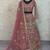 Pink Color Embroidery Sequins Work Butterfly Net Lhenga Choli Dupatta Set