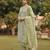 silk blend sage green embroidered salwar set