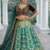 Aqua Blue Color Embroidery Sequins Work Satin Silk Lehenga Choli Dupatta Set