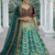 Aqua Blue Color Embroidery Sequins Work Satin Silk Lehenga Choli Dupatta Set