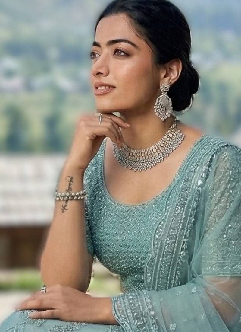 SKYBLUE Premium Wedding Lehenga Collection | Heavy Embroidered Butterfly Net Lehenga with Diamond Work