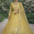 Yellow Color Embroidery Sequins Work Net Lehenga Choli Dupatta Set