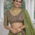 Olive Color Embroidery Sequins Work Chinon Silk Lehenga Choli Dupatta Silk