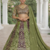 Olive Color Embroidery Sequins Work Chinon Silk Lehenga Choli Dupatta Silk