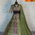 Olive Color Embroidery Sequins Work Chinon Silk Lehenga Choli Dupatta Silk