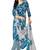 Blue color crepe silk printed women unstitched dress material