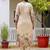 Cream women kurta pant dupatta set