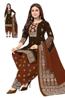 Grey color crepe silk printed women unstitched dress material 1