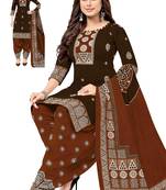 Grey color crepe silk printed women unstitched dress material