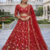 Red Color Embroidery Sequins Work Net Lehenga Choli Dupatta Silk