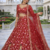 Red Color Embroidery Sequins Work Net Lehenga Choli Dupatta Silk