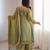 green ready-made fendy kurta set with diamond work & lace | kurta sarara & dupatta
