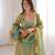 green ready-made fendy kurta set with diamond work & lace | kurta sarara & dupatta