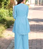 Embroidered Round Neck Tunic With Palazzo 