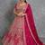 Rani Pink Color Coding Sequins Work Silk Lhenga Choli Dupatta Set