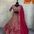 Rani Pink Color Coding Sequins Work Silk Lhenga Choli Dupatta Set