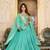 sea green festival wear fox georgette long gown with heavy sequins dupatta | ready-made