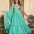 sea green festival wear fox georgette long gown with heavy sequins dupatta | ready-made