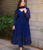 Royal blue anarkali suit