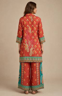 Orange  printed co-ord set 2