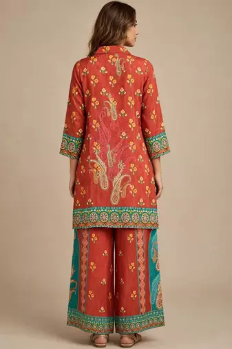Orange  printed co-ord set