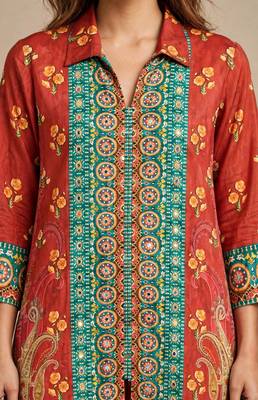 Orange  printed co-ord set 3