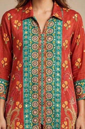 Orange  printed co-ord set