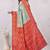 red rama art silk jacuard work designer party wear saree with unstitched blouse piece