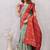 red rama art silk jacuard work designer party wear saree with unstitched blouse piece